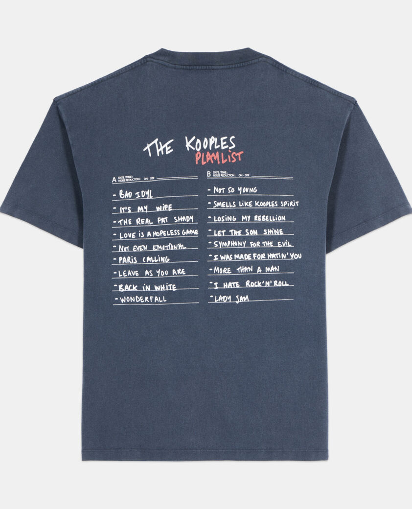 The Kooples MEN CARBONE carbon blue screen printed t-shirt