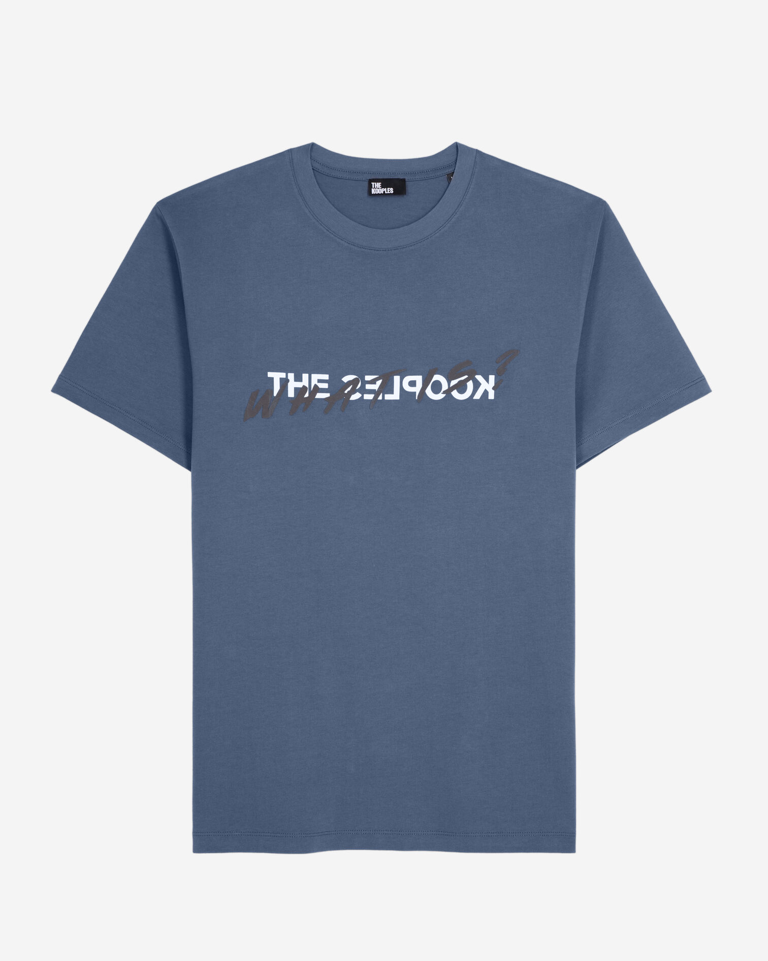 Nachtblaues T-Shirt mit „What is“-Schriftzug, DARK NAVY / DARK NAVY, hi-res image number null