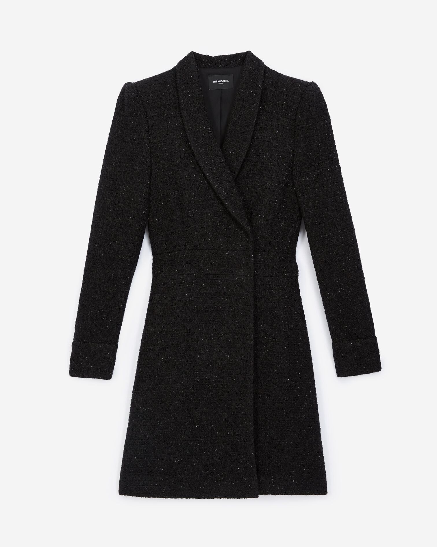 Black tweed jacket dress, BLACK, hi-res image number null