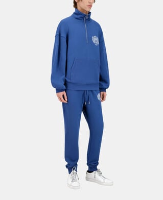 The Kooples MEN MIDDLE NAVY royal blue sweatshirt with blazon serigraphy