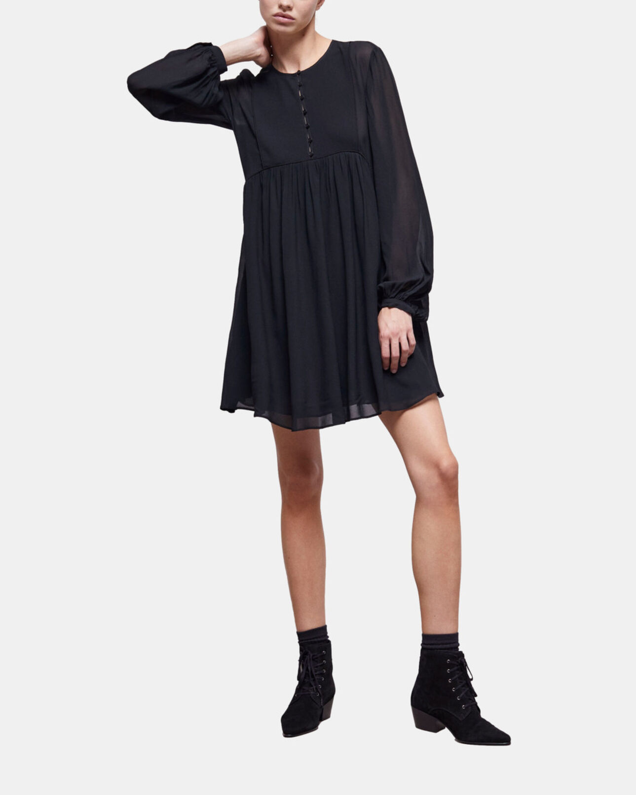 The Kooples FEMME BLACK robe courte noire