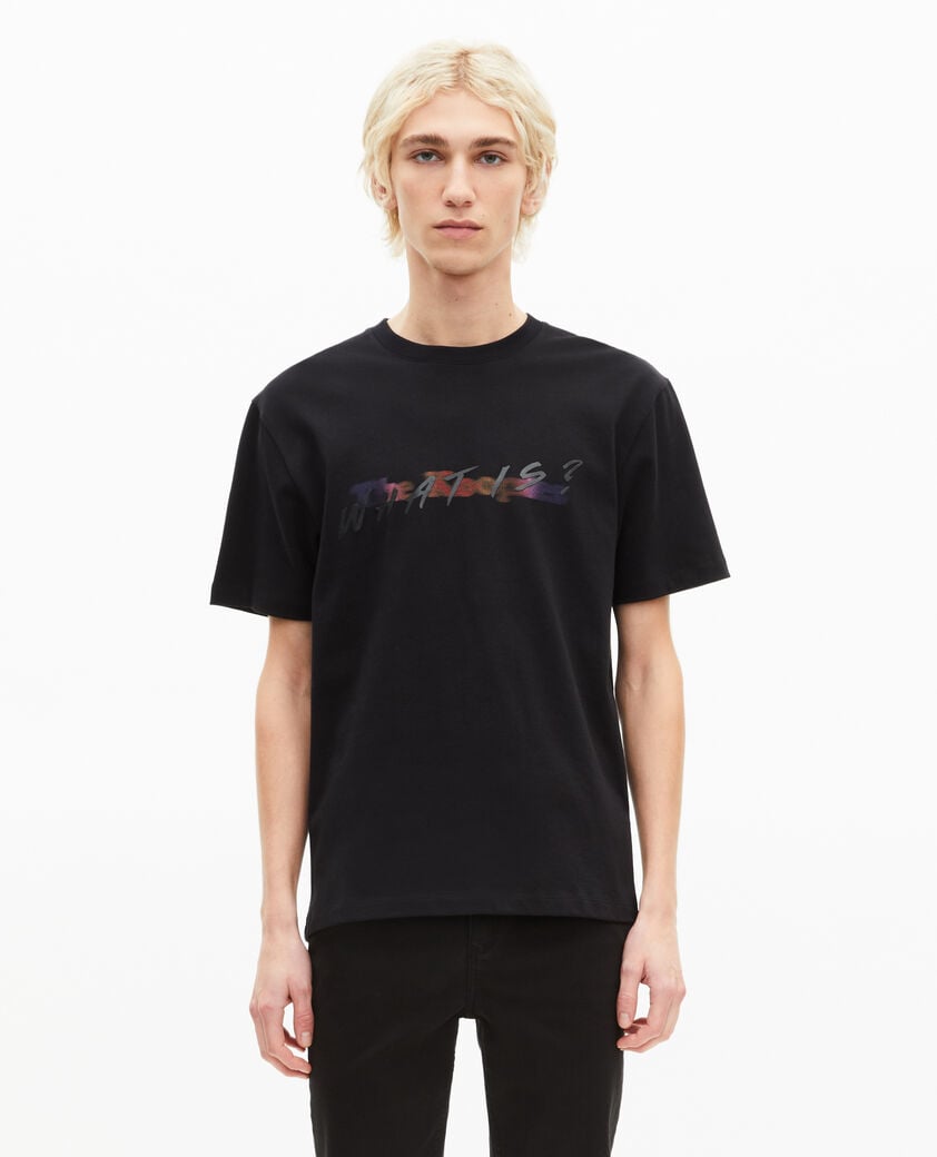 The Kooples HOMME BLACK t-shirt avec logo multicolore noir