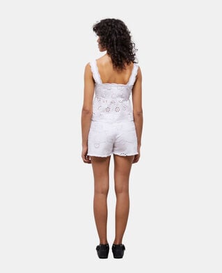 The Kooples WOMEN WHITE short white top with broderie anglaise
