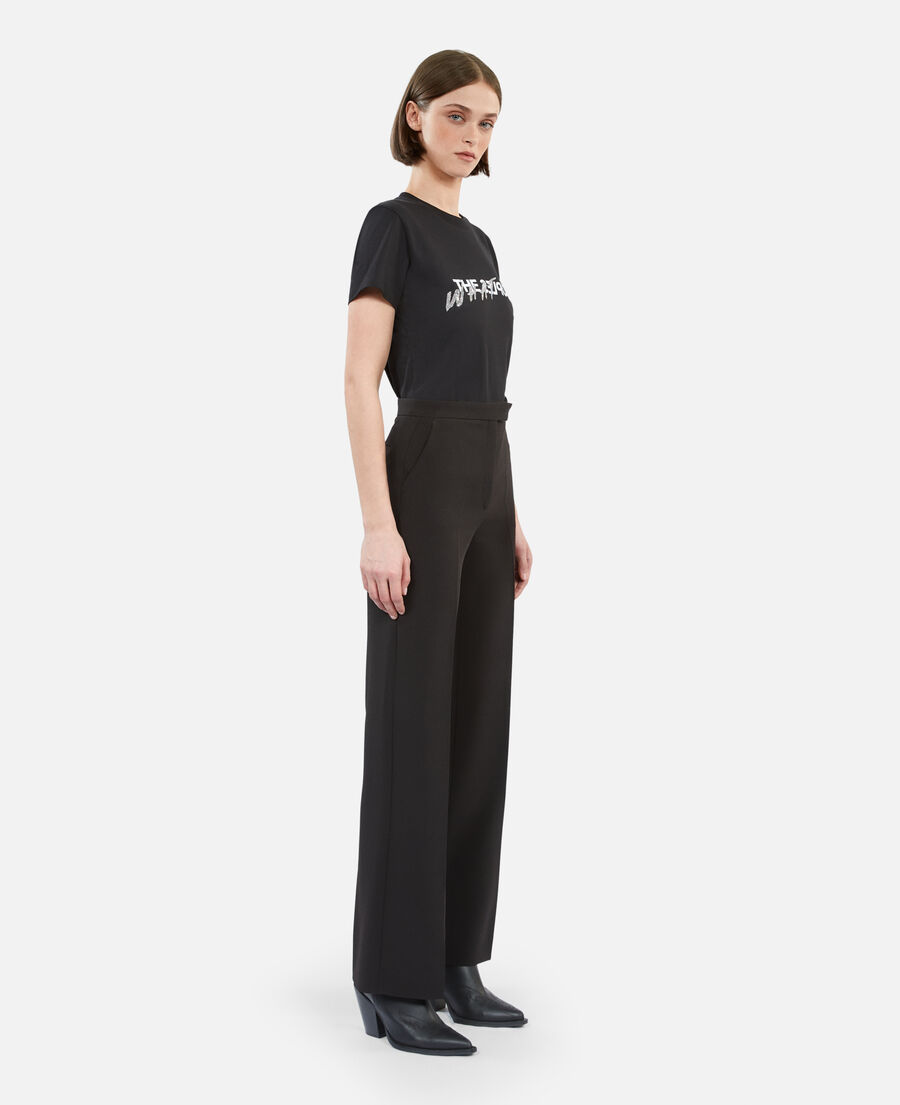 black crêpe suit pants