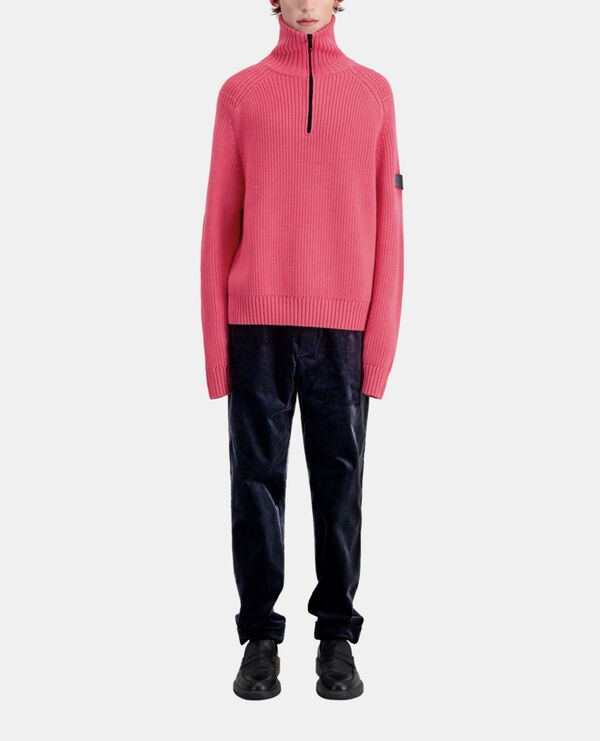 pull rose en laine