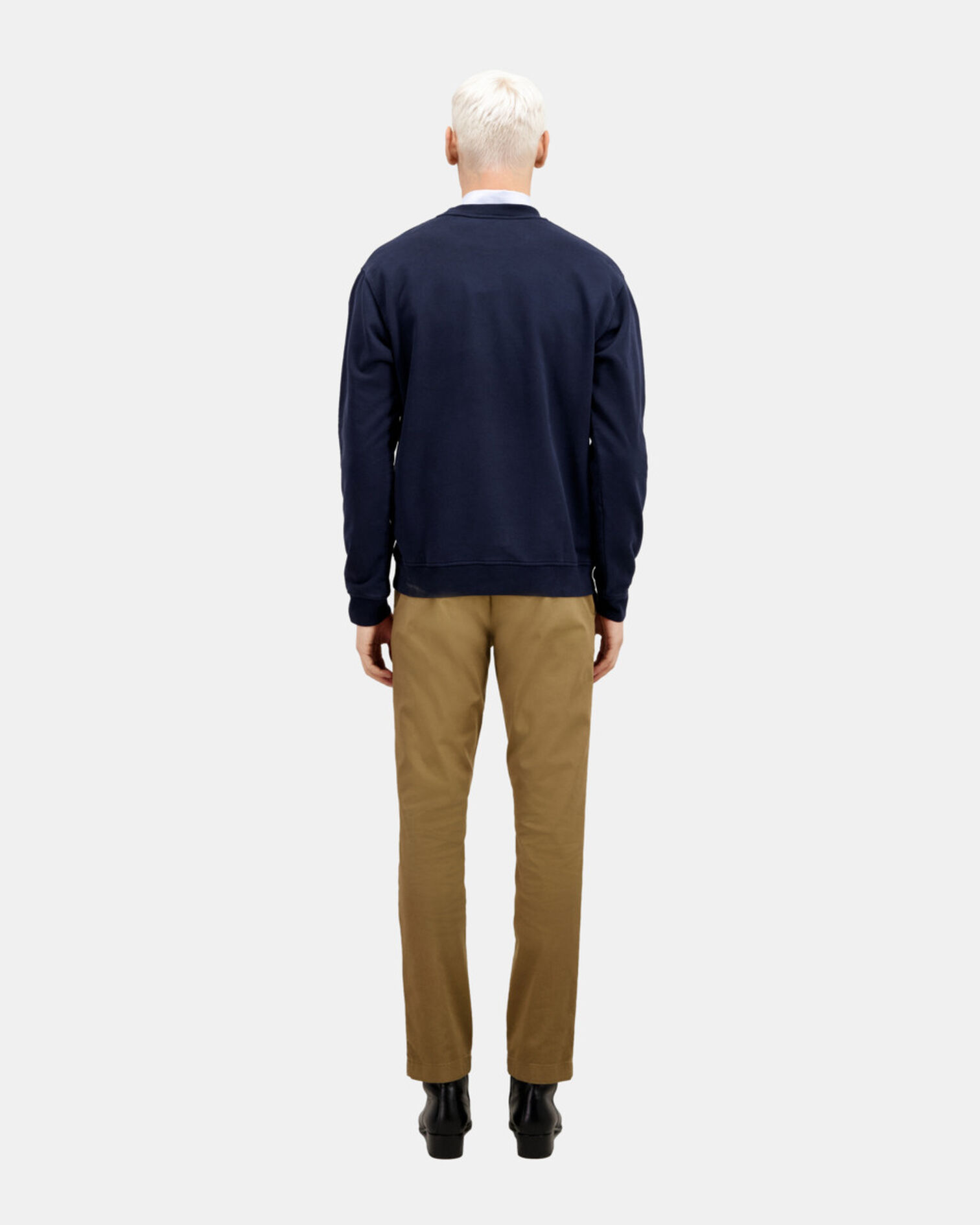 Sweatshirt avec sérigraphie bleu marine, WASHED NAVY, hi-res image number null