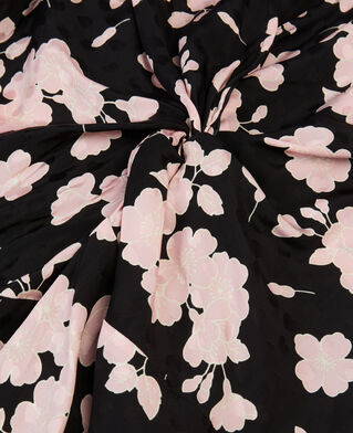 The Kooples WOMEN BLACK / PINK long printed dress with draping