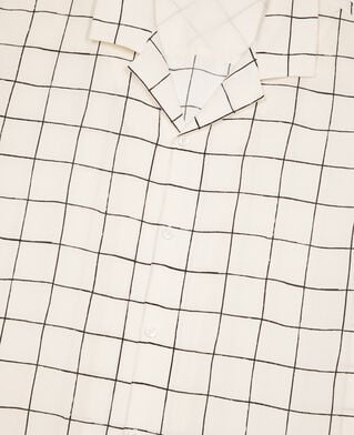 The Kooples MEN WHITE / BLACK short-sleeved plaid shirt, ecru