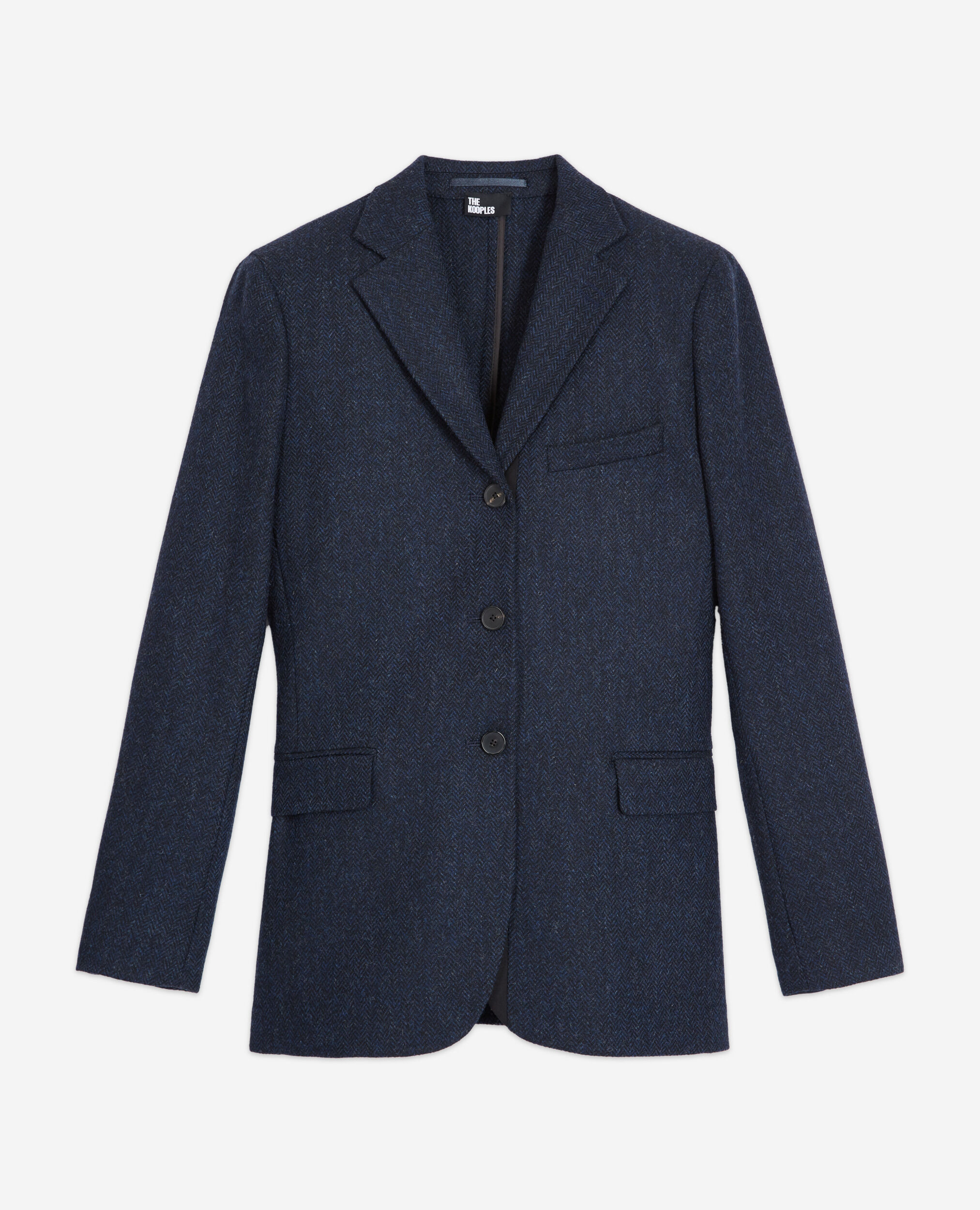 Wool jacket with blue motif, NAVY, hi-res image number null