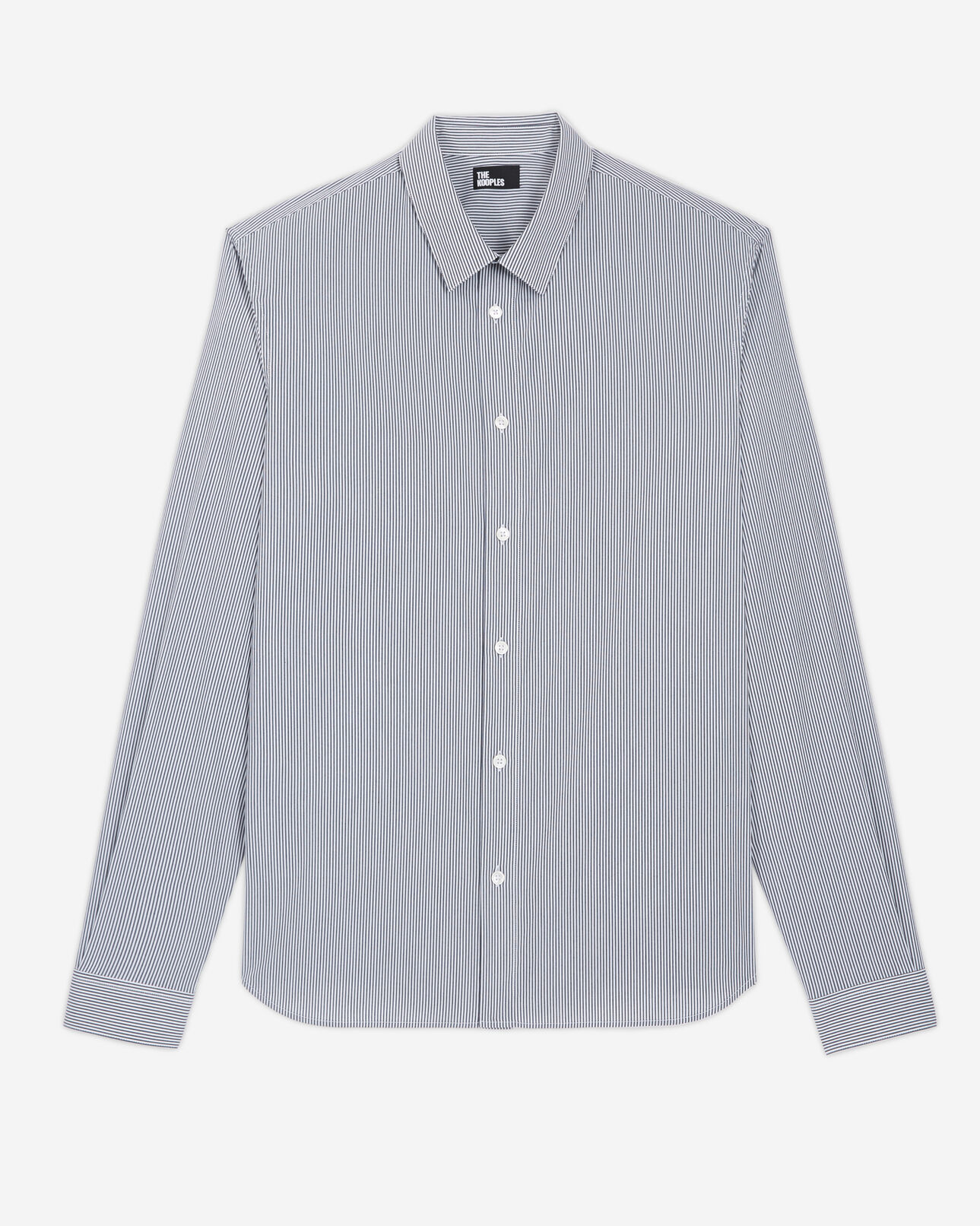 The Kooples HOMME GREY-WHITE chemise col classique à rayures