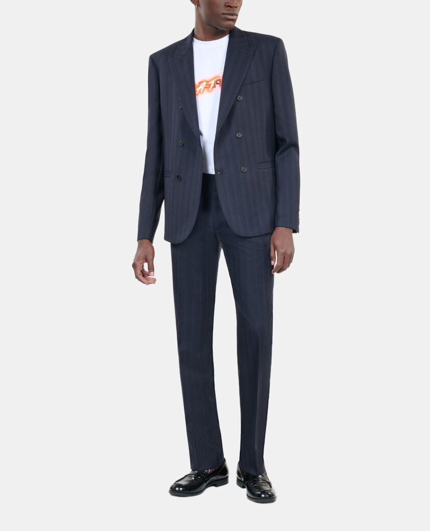 The Kooples HOMME NAVY veste de costume à rayures bleues
