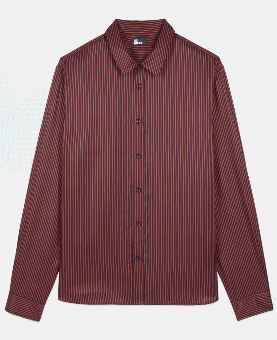The Kooples HERREN BLACK - RED schwarz-rotes hemd mit streifen