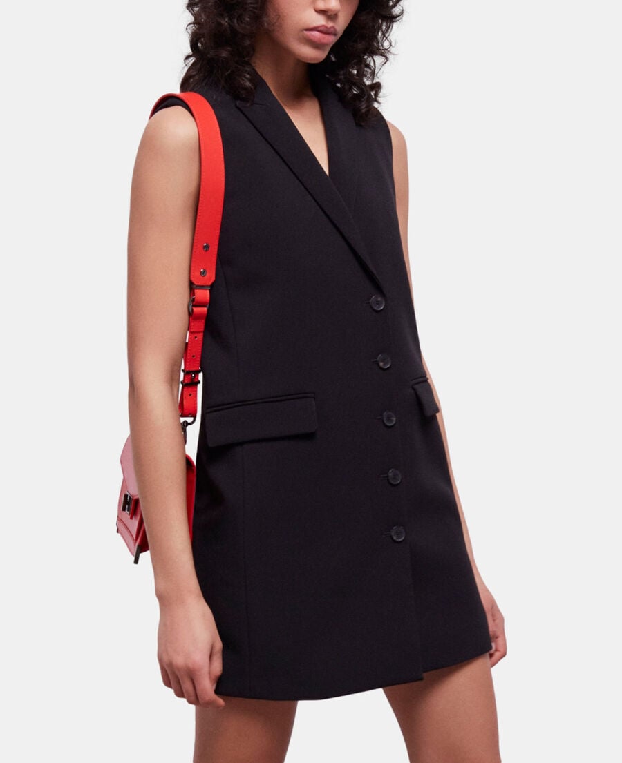 The Kooples WOMEN BLACK short black crepe dress