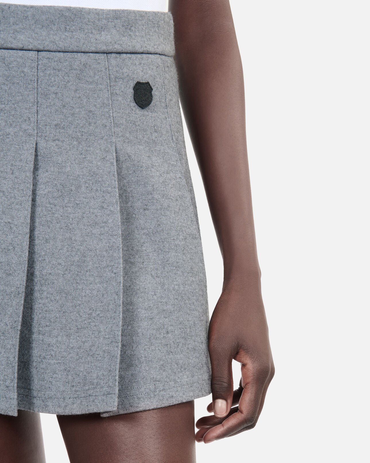 The Kooples MUJER GREY MELANGE falda corta gris plisada