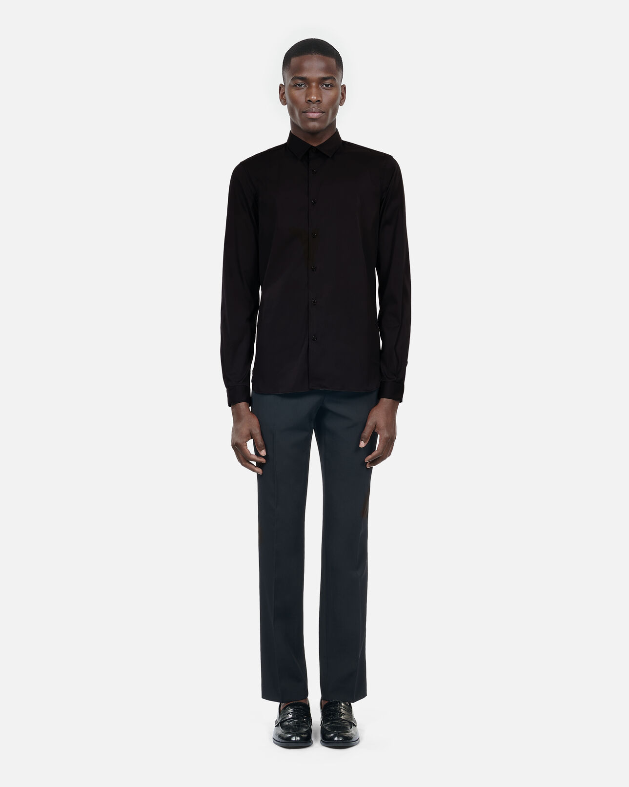 The Kooples MEN BLACK black poplin shirt