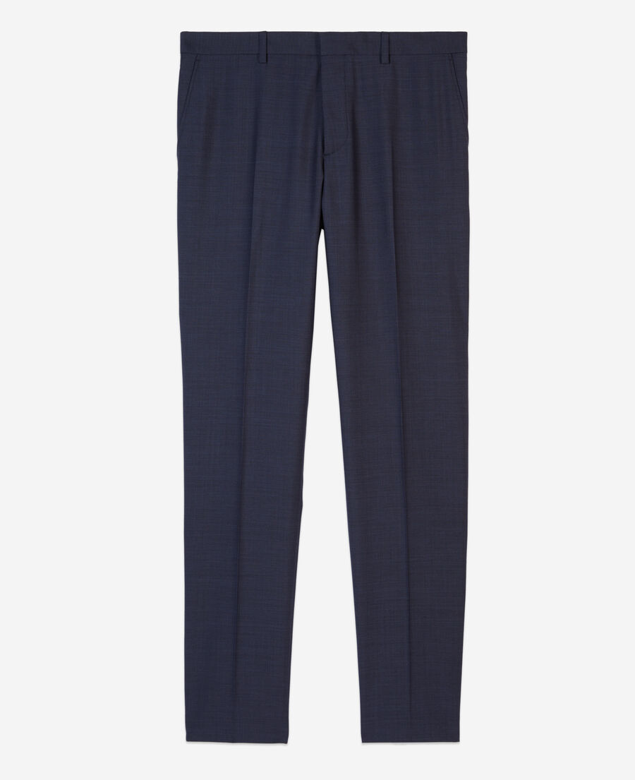 The Kooples HOMBRE NAVY pantal&oacute;n traje microcuadros azul marino lana