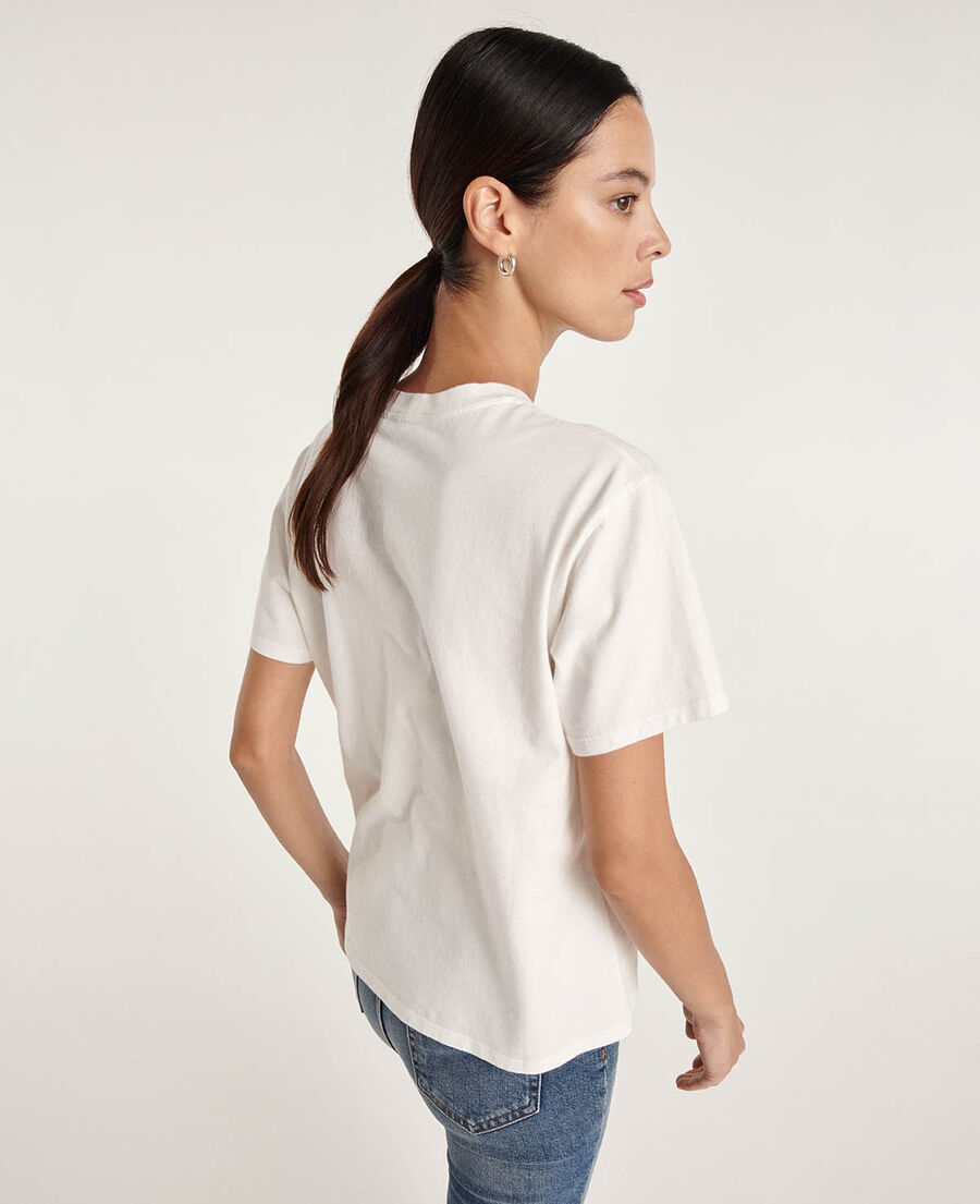 camiseta blanco crudo algodón serigrafía