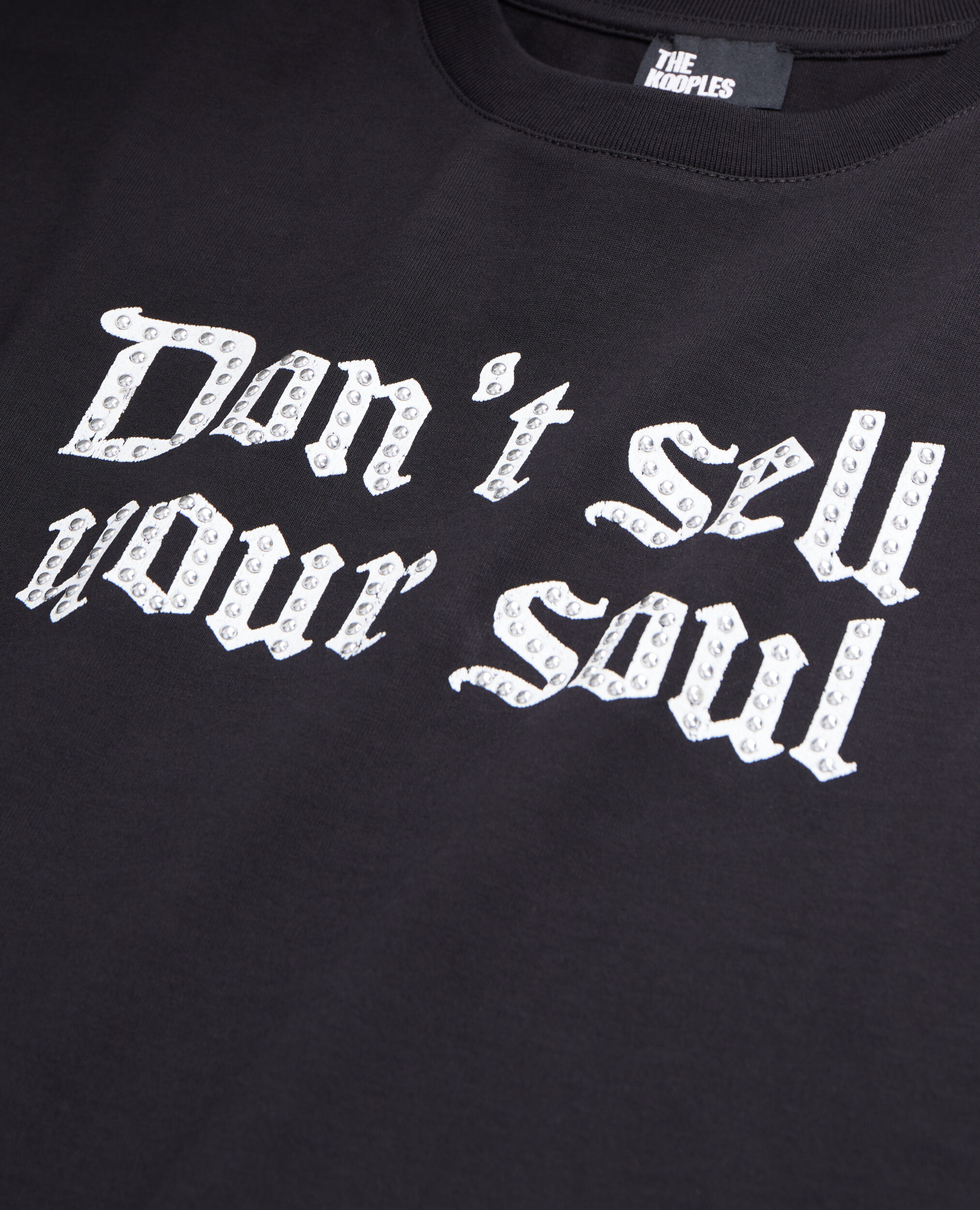 Schwarzes T-Shirt mit Siebdruck, BLACK, hi-res image number null