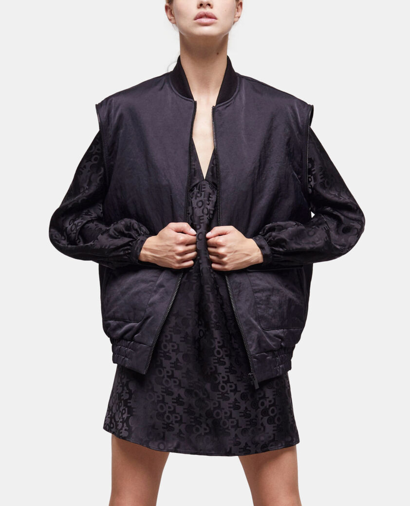 The Kooples FEMME BLACK bombers manches amovibles noir