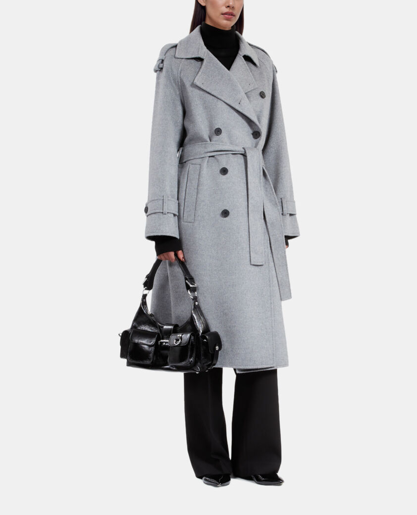The Kooples F GREY grey trench style coat