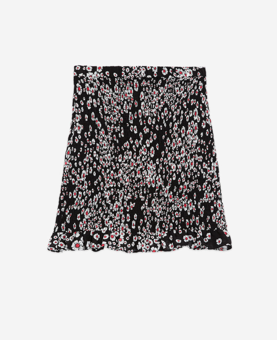 short black floral skirt