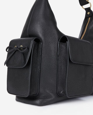 The Kooples WOMEN BLACK black leather amelia xl bag