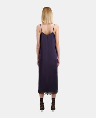 The Kooples DAMEN NAVY marineblaues, langes babydollkleid