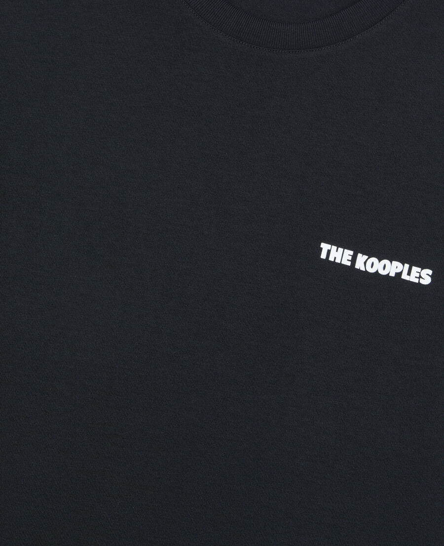 The Kooples HERREN BLACK schwarzes t-shirt mit siebdruck 