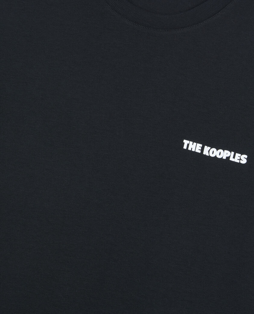 The Kooples HERREN BLACK schwarzes t-shirt mit siebdruck