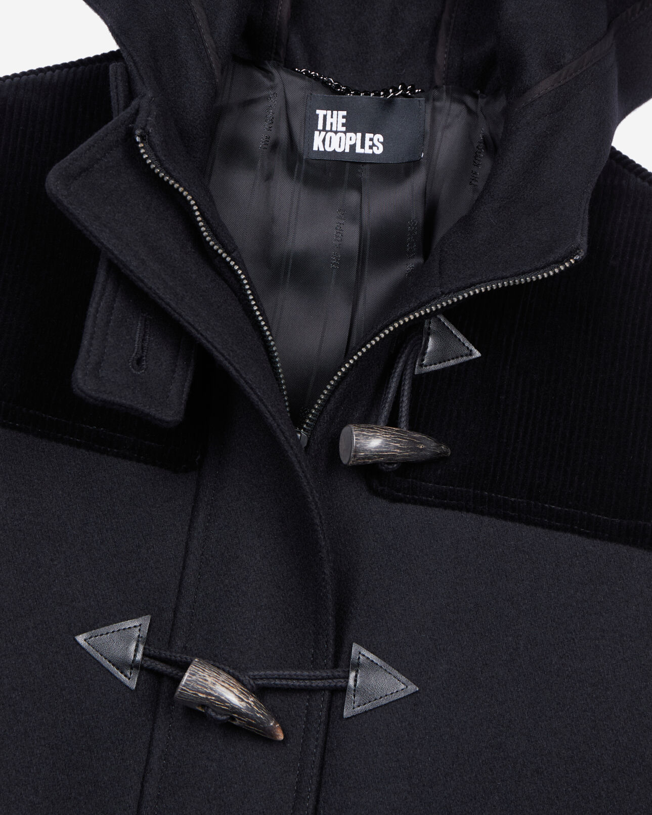 The Kooples WOMEN BLACK black hooded pea coat