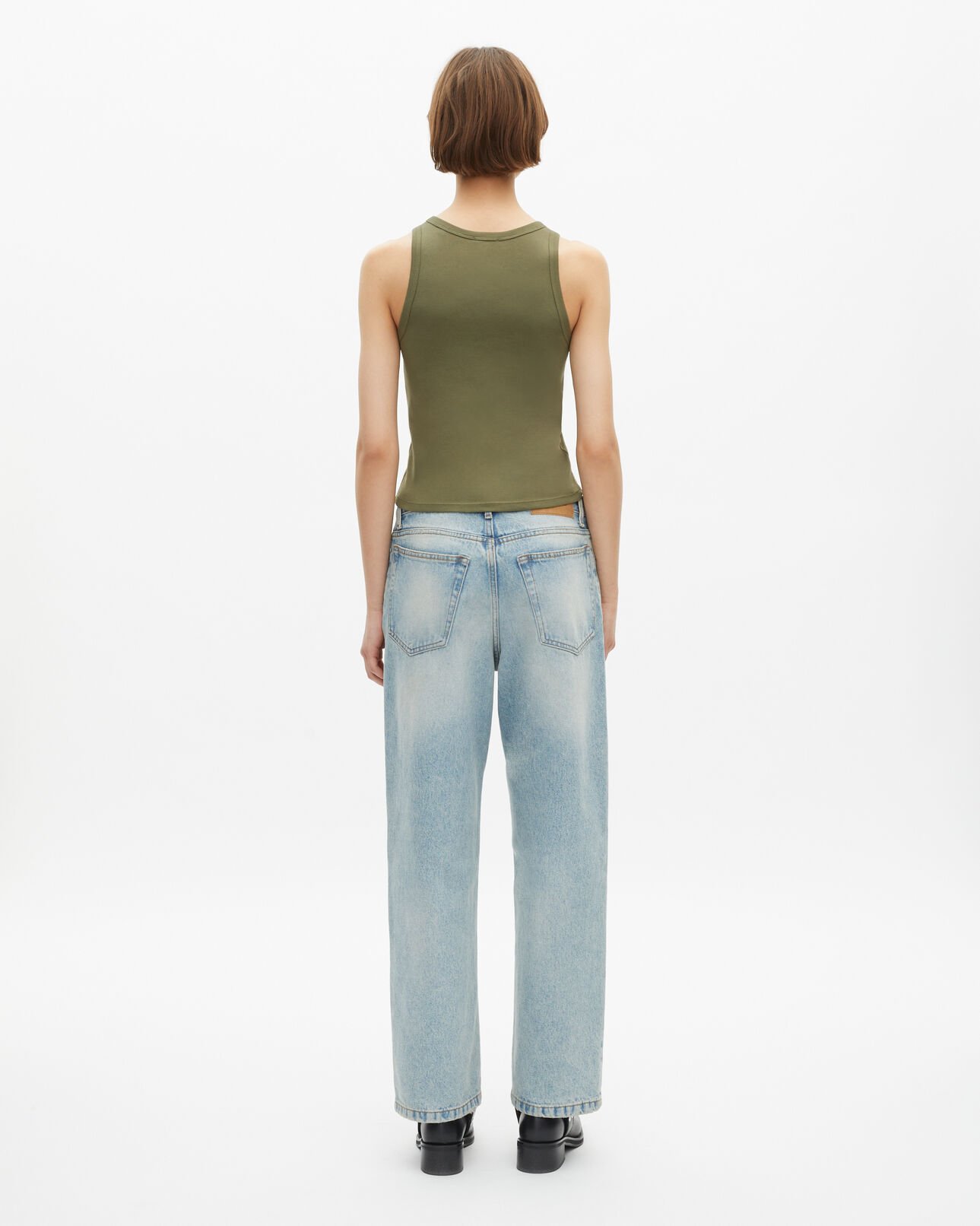 The Kooples DAMEN KAKI tanktop mit khakifarbenem wappen