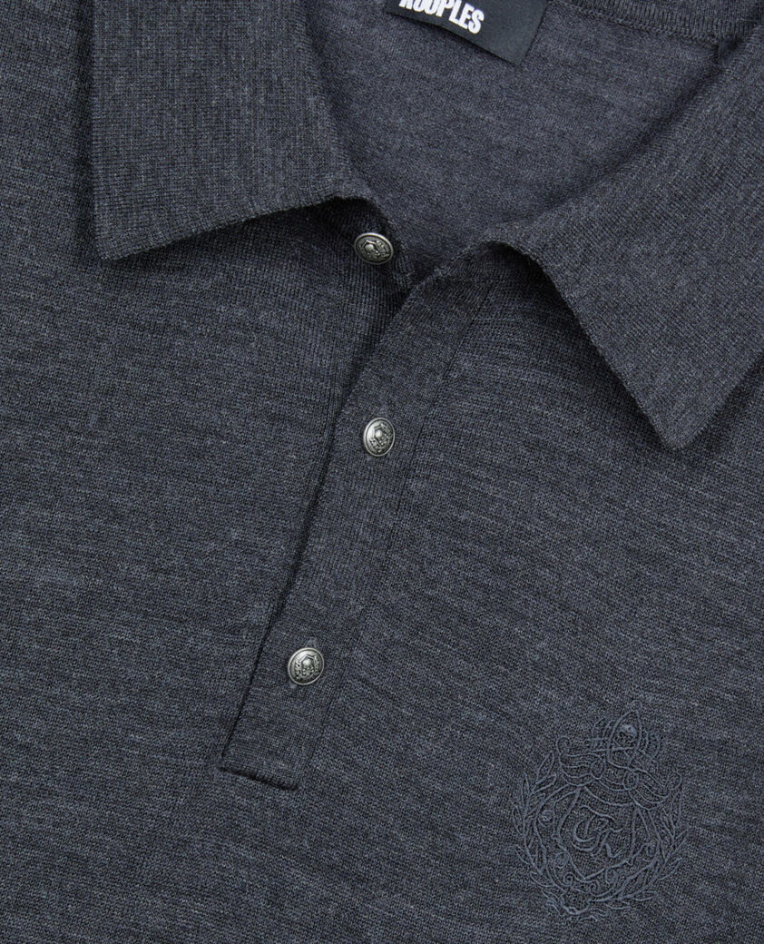 The Kooples HERREN ANTHRACITE MELANGE grauer pullover aus wolle