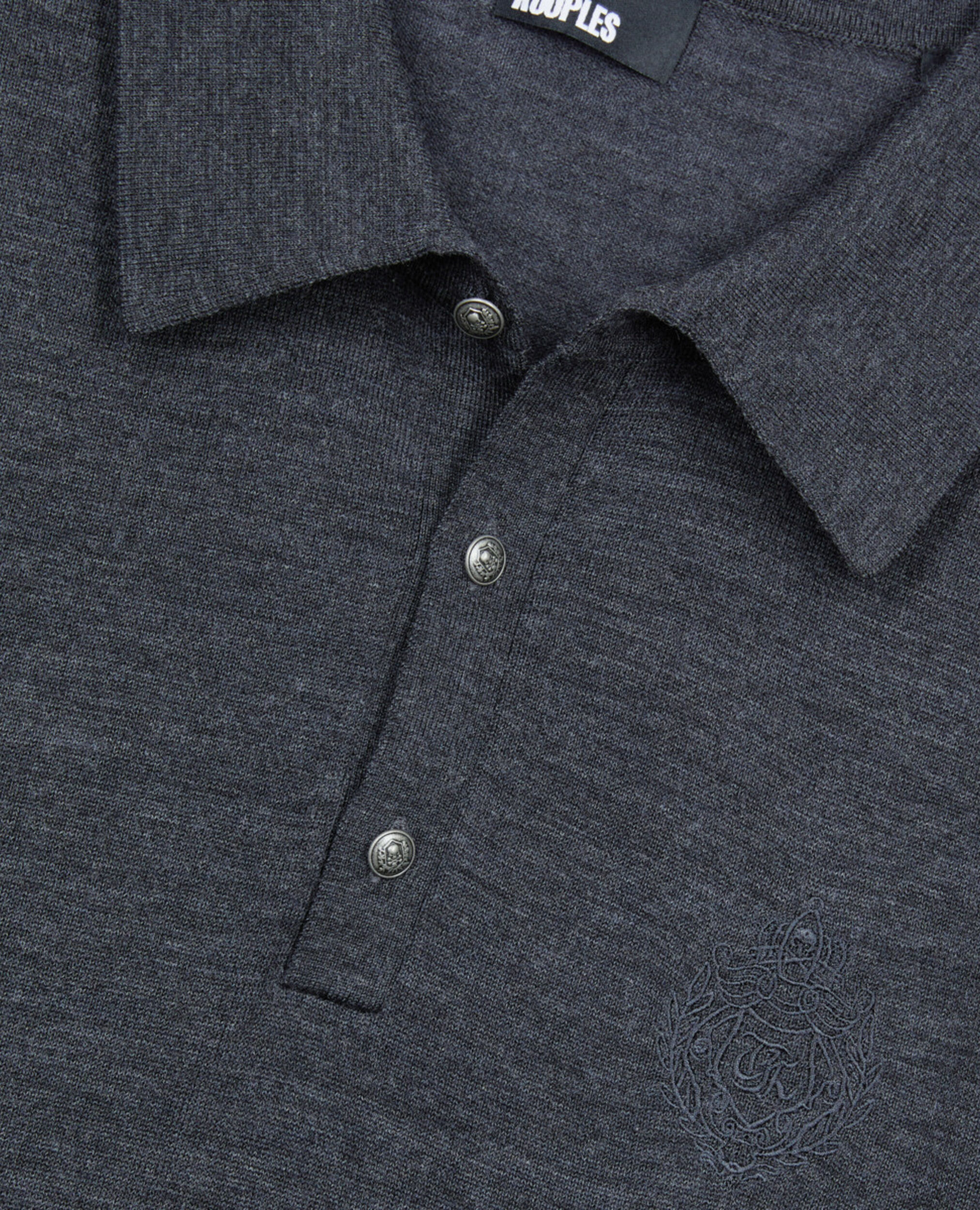 Grey wool sweater, ANTHRACITE MELANGE, hi-res image number null