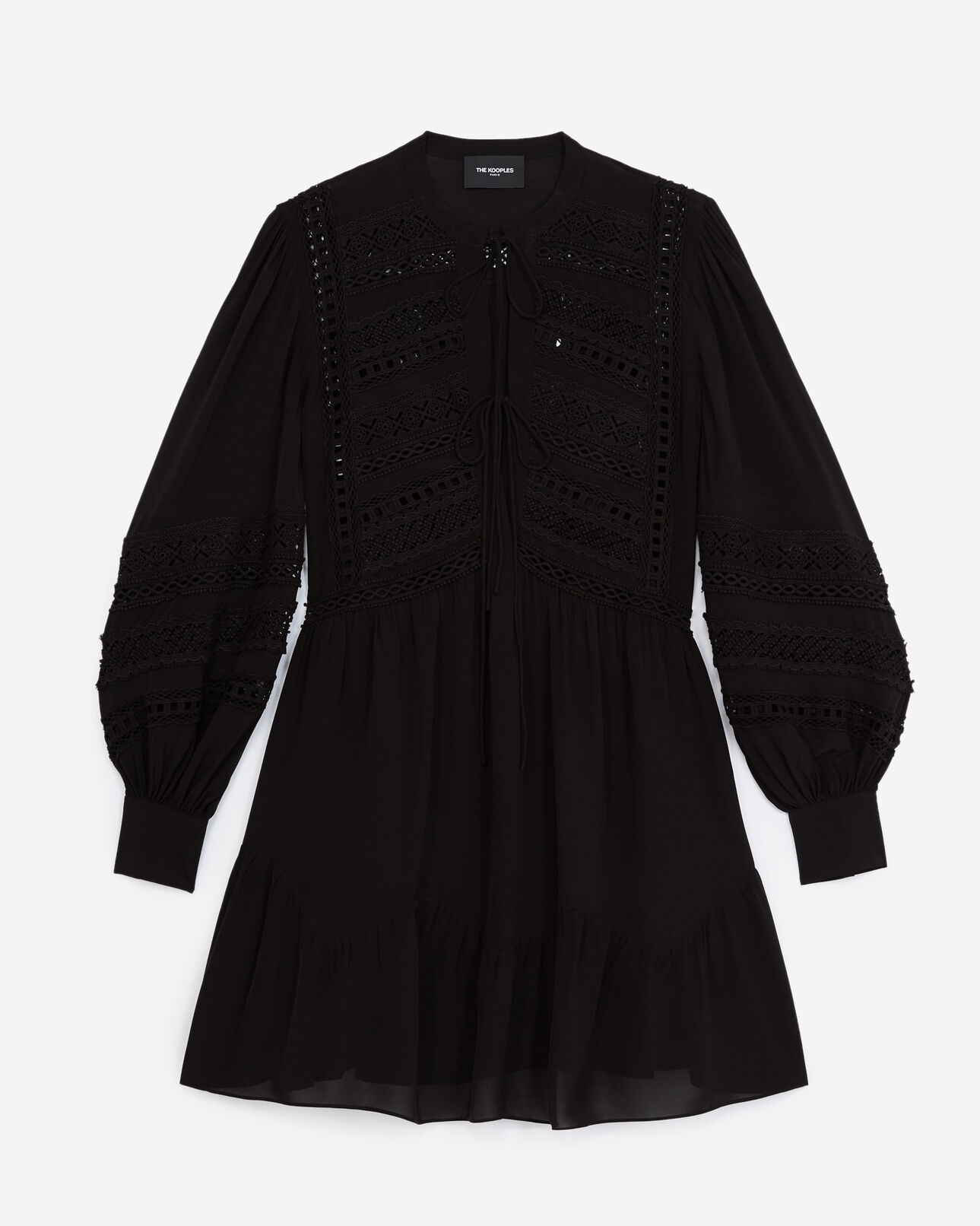The Kooples DAMEN BLACK kurzes kleid schwarz spitzendetail