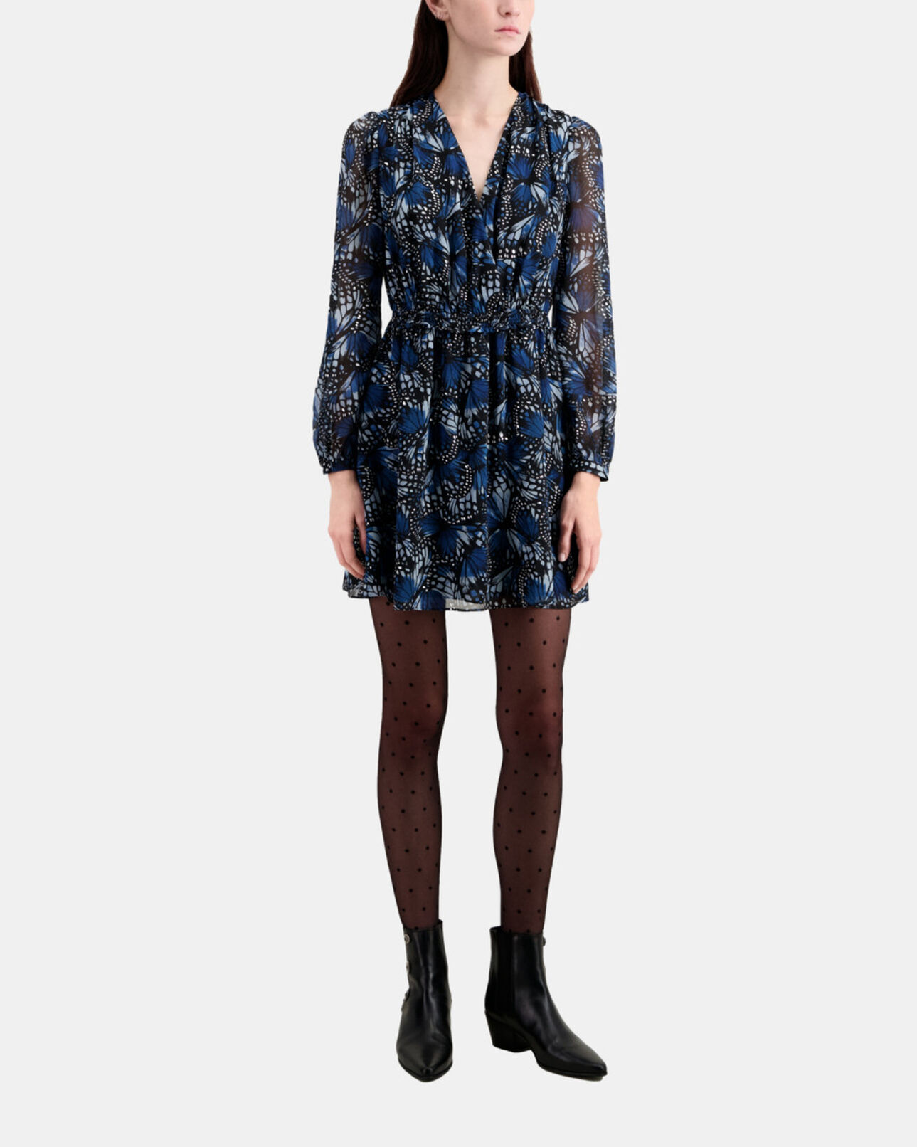 The Kooples DAMEN BLUE kurzes kleid mit print