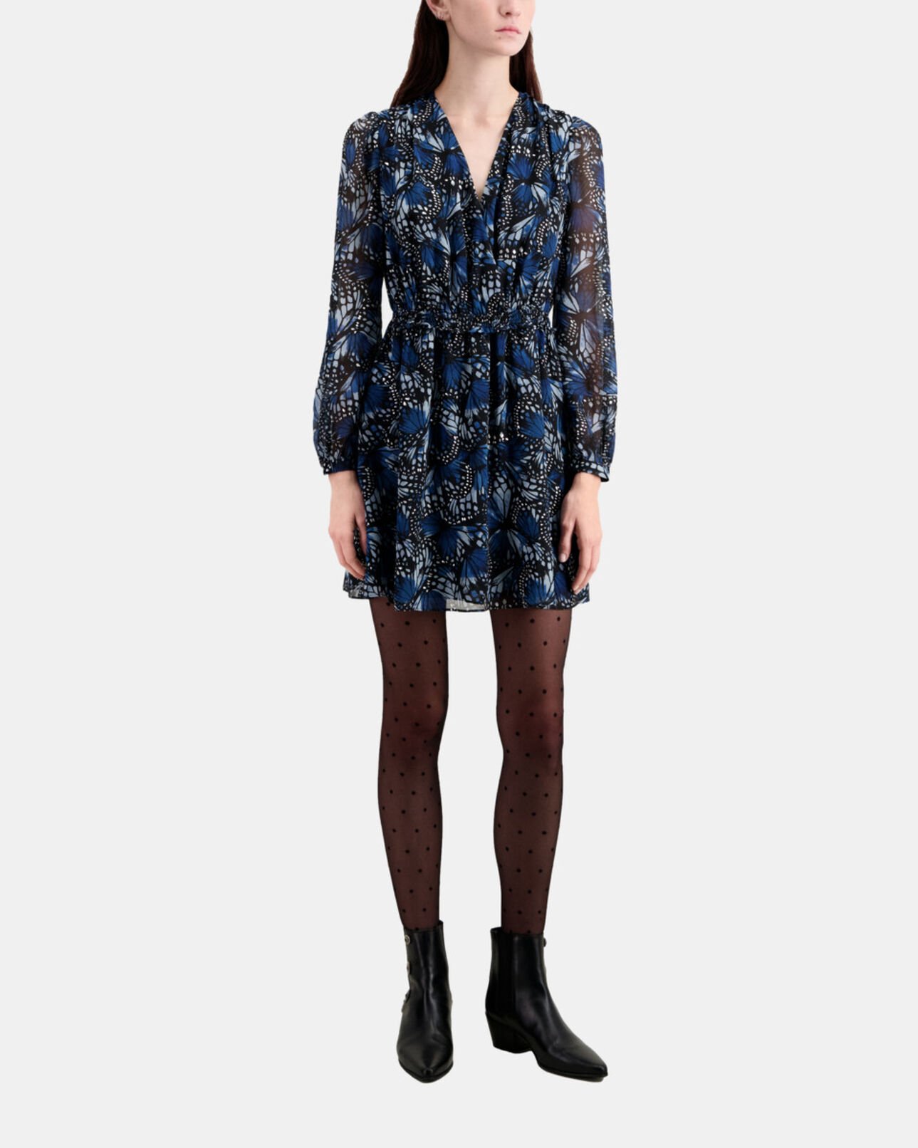 The Kooples DAMEN BLUE kurzes kleid mit print