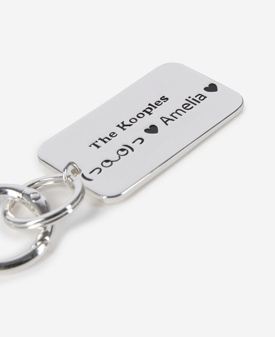 The Kooples FEMME SILVER bijou de sac plaque logo argent&eacute;e