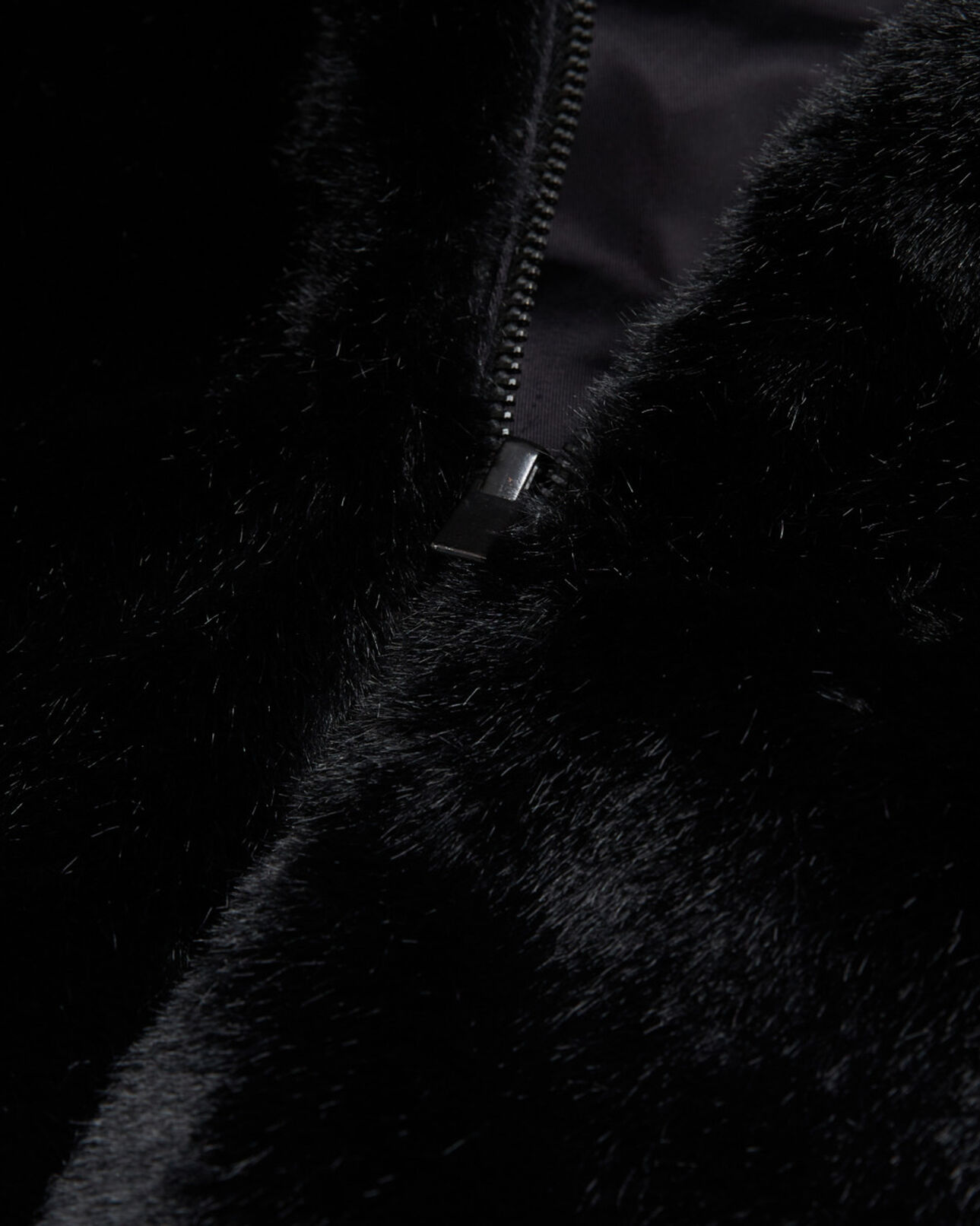 The Kooples WOMEN BLACK black faux fur coat with hood