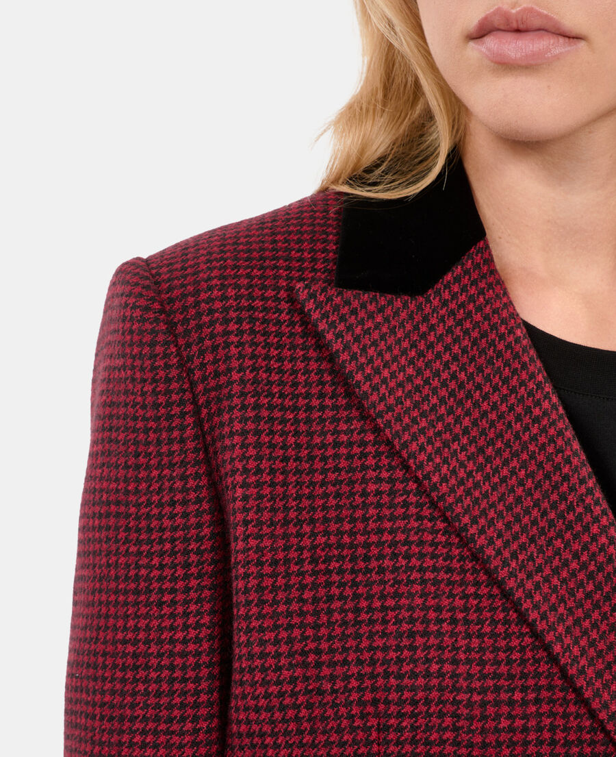 The Kooples F BLACK - RED black and red houndstooth blazer