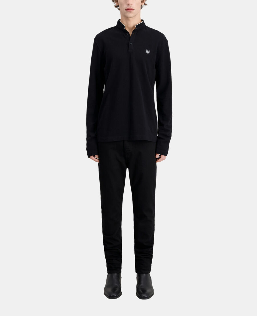 black cotton polo t-shirt