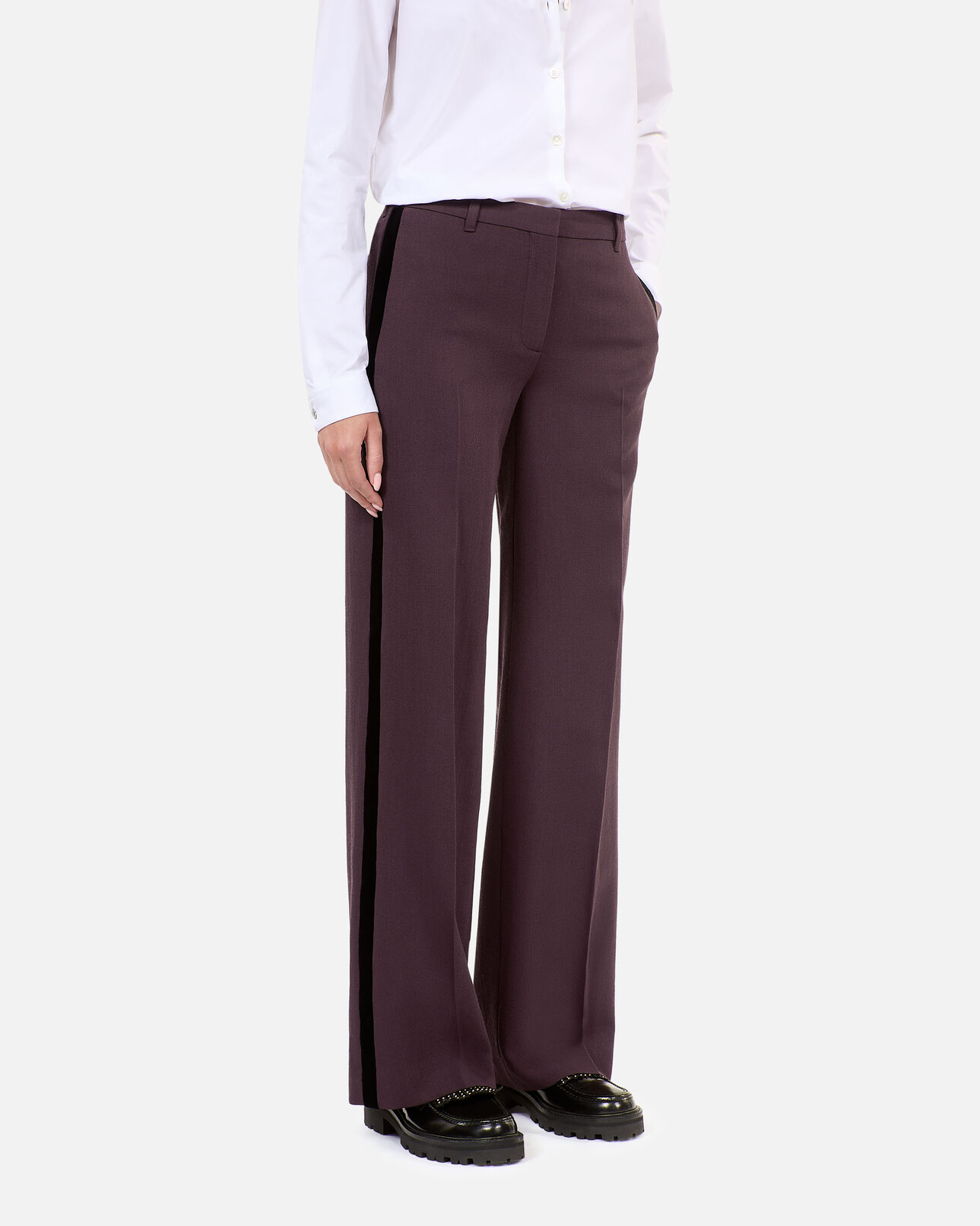The Kooples MUJER BROWN pantalón traje ancho marrón