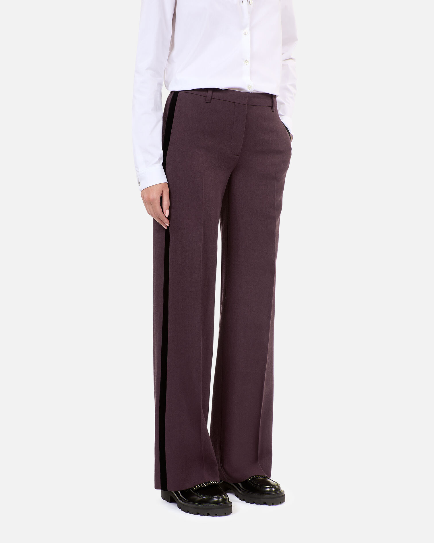 Pantalón traje ancho marrón, BROWN, hi-res image number null