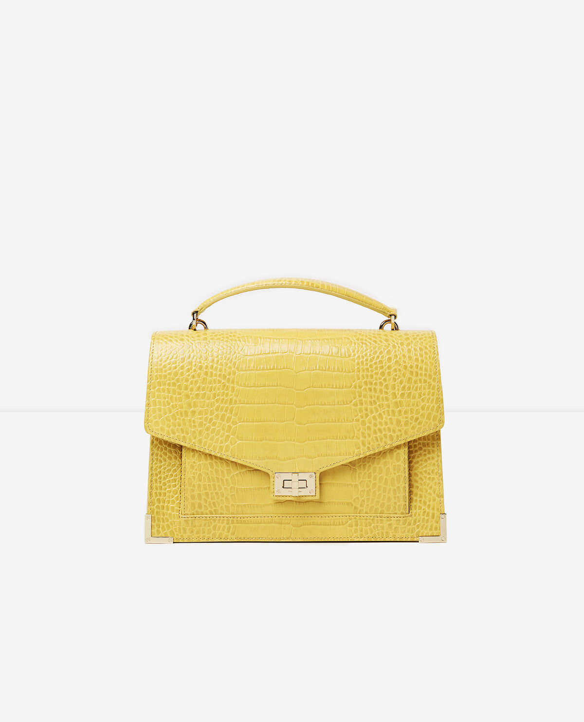 Maxi yellow croco effect Emily Bag