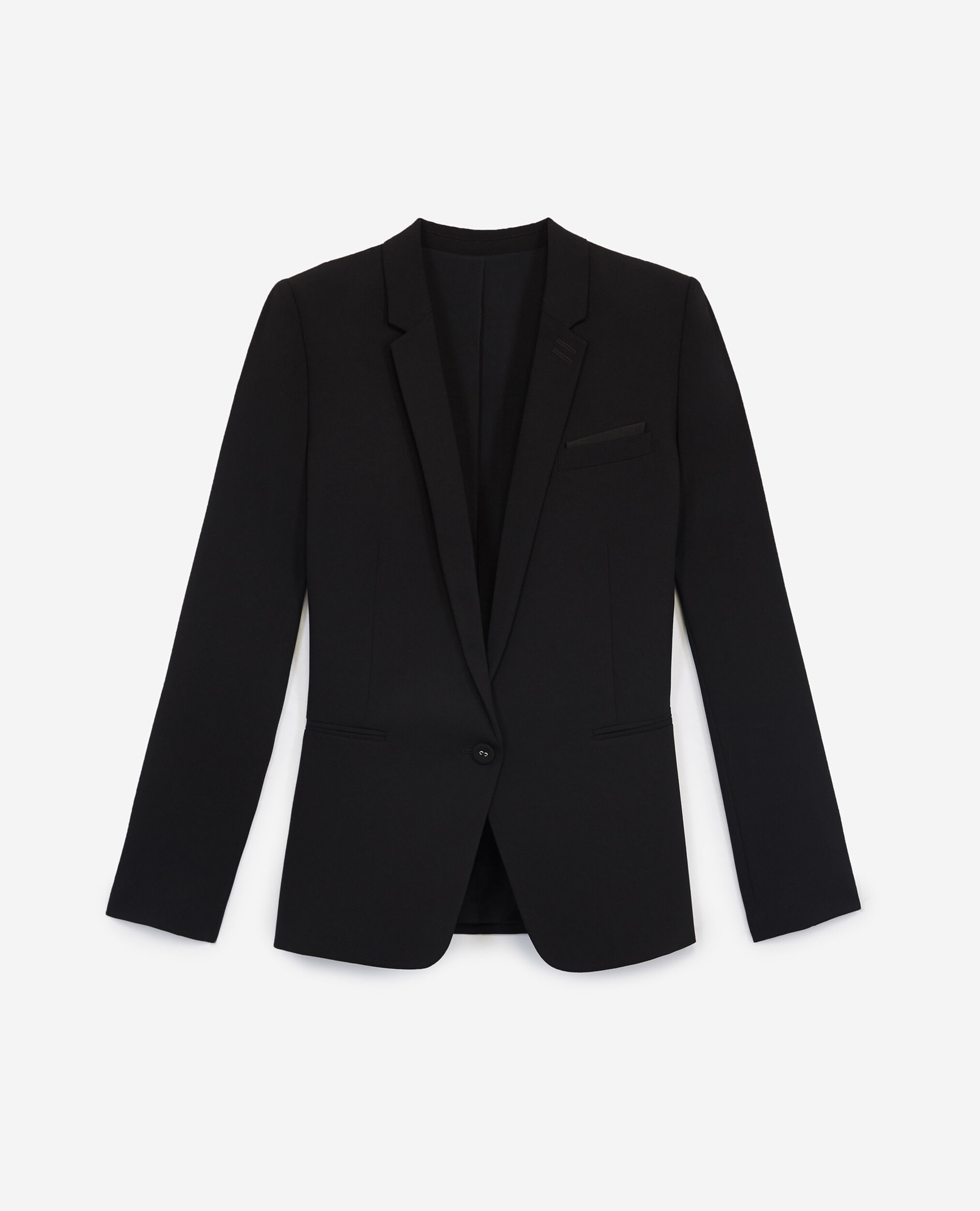 Crepe black suit jacket, BLACK, hi-res image number null