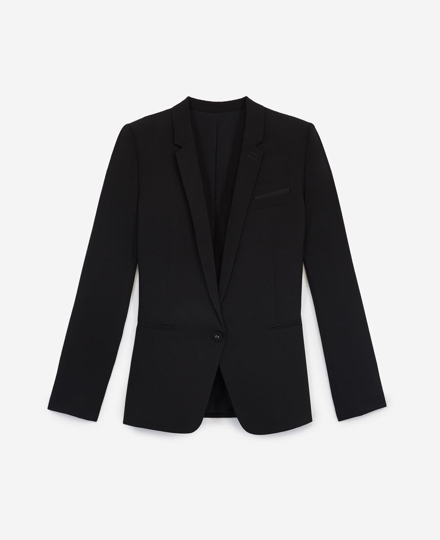 crepe black suit jacket