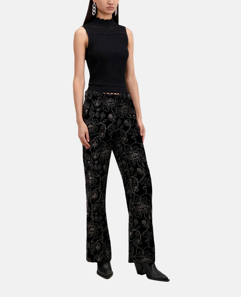The Kooples WOMEN BLACK black velvet suit trousers