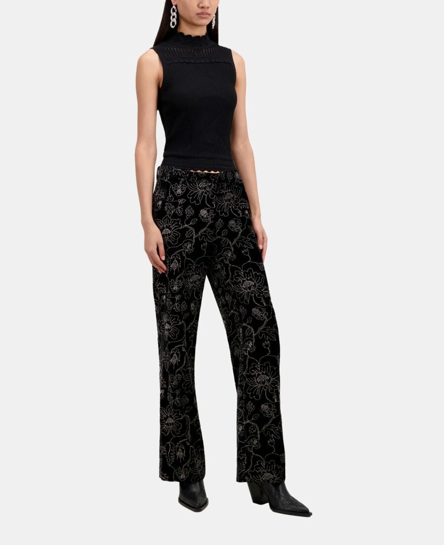 The Kooples WOMEN BLACK black velvet suit trousers
