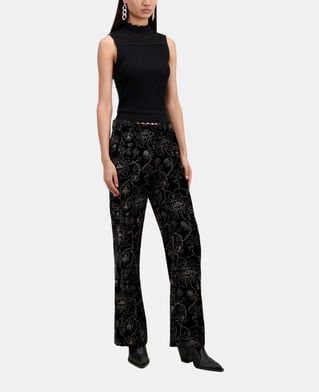 The Kooples WOMEN BLACK black velvet suit trousers