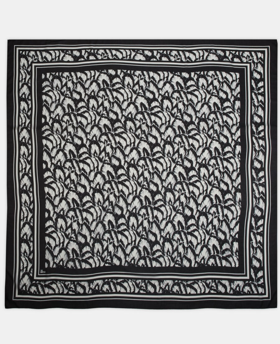 The Kooples UNISEX ECRU bedrucktes halstuch aus kaschmir