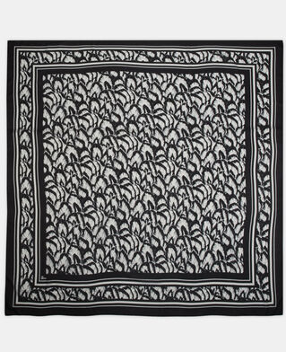 The Kooples UNISEX ECRU bedrucktes halstuch aus kaschmir